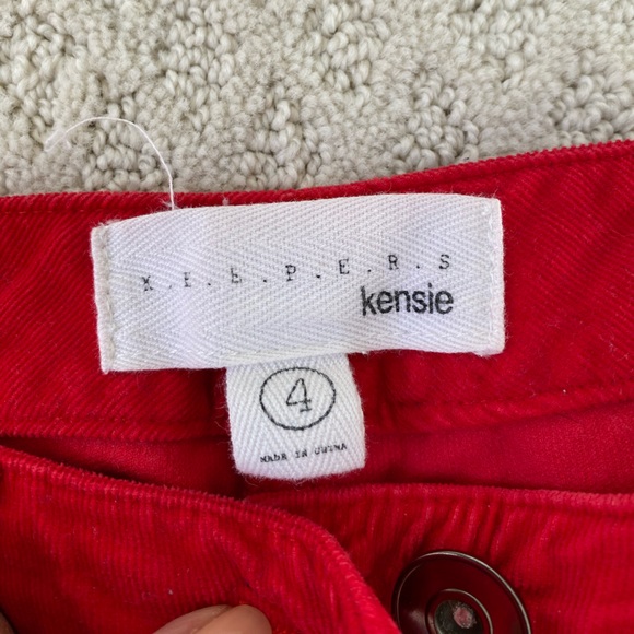 Red cord straight leg pants size 4 - Picture 2 of 3